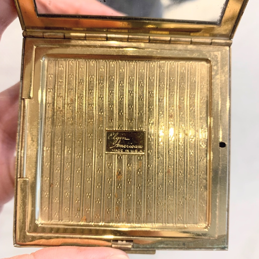 Vintage Abalone Shell Inlay Checkerboard compact - Picture 2 of 6